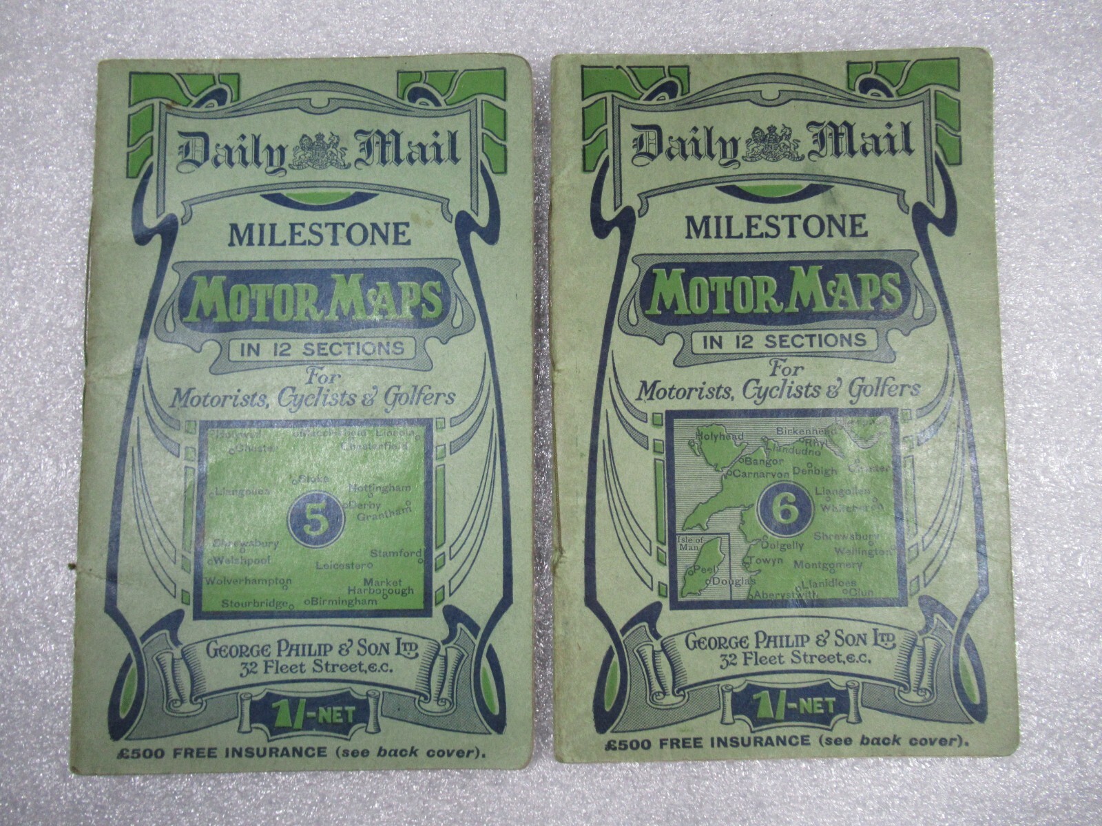 Full Set 1-12 – Daily Mail Milestone MOTOR MAPS For Motorists Cyclists & Golfers