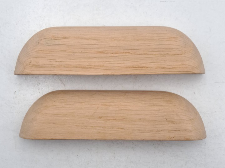 Wood Oak Desk Drawer Pulls Handles Ornate Unfinished Pair