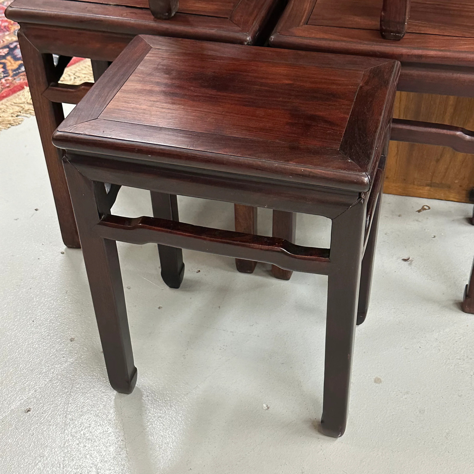 Antique Chinese Qing Dynasty Hongmu Hardwood Single Stool Available 20″H