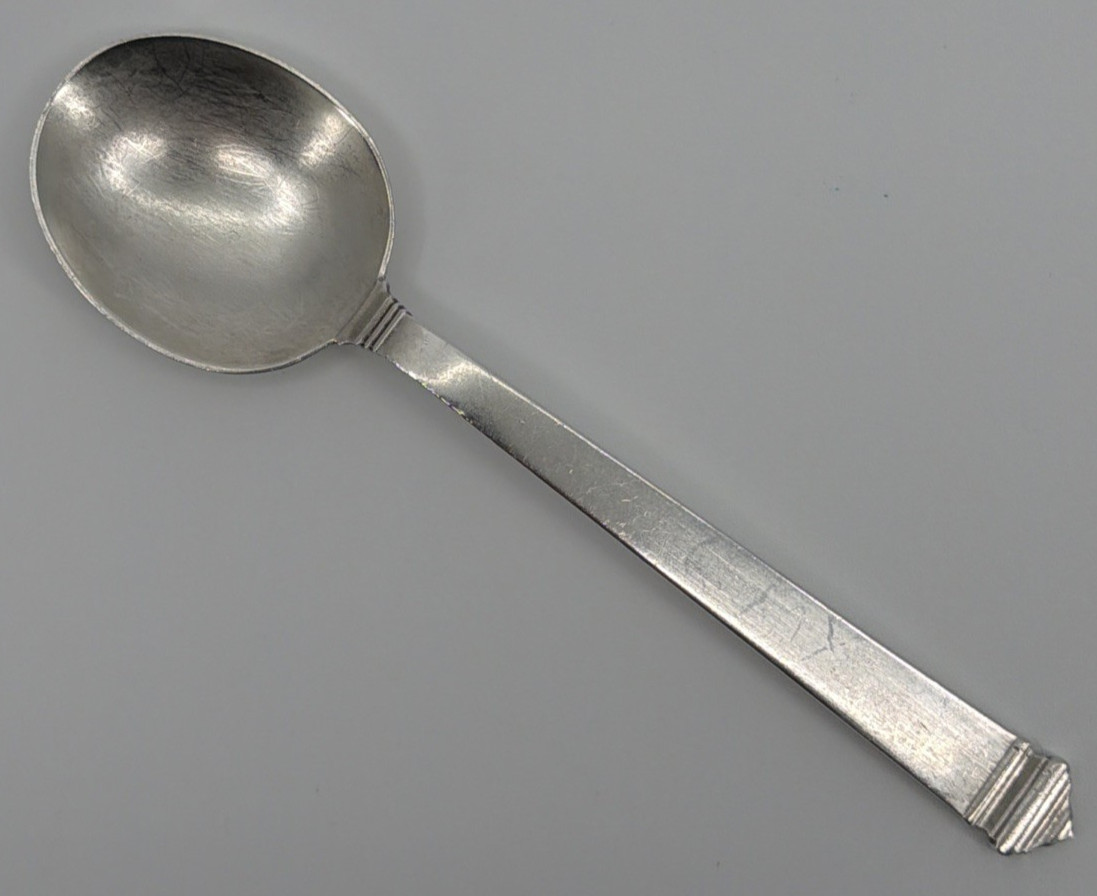 TIFFANY & CO STERLING HAMPTON 7.25″ PLACE SPOON 1930S-1940S BENT / SCRATCHED