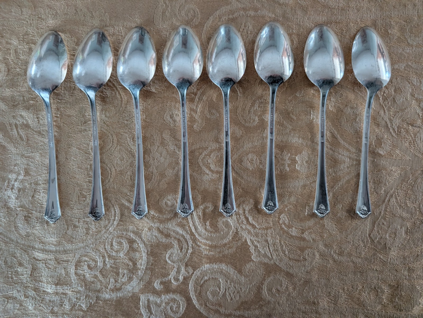 8x Five O’Clock Teaspoon Spring Garden (Silverplate, 1949) International Silver