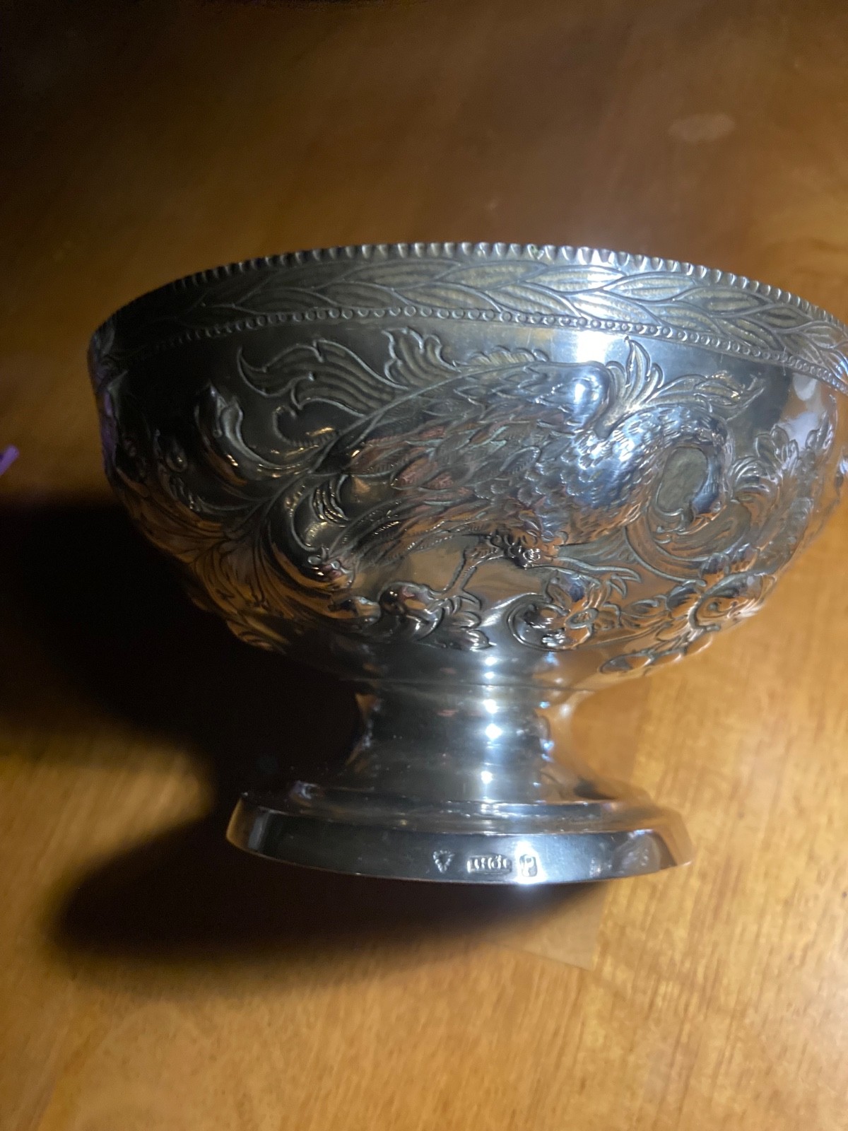 Antique Ianthe Sterling Silver Embossed English Rose Bowl 1800’s