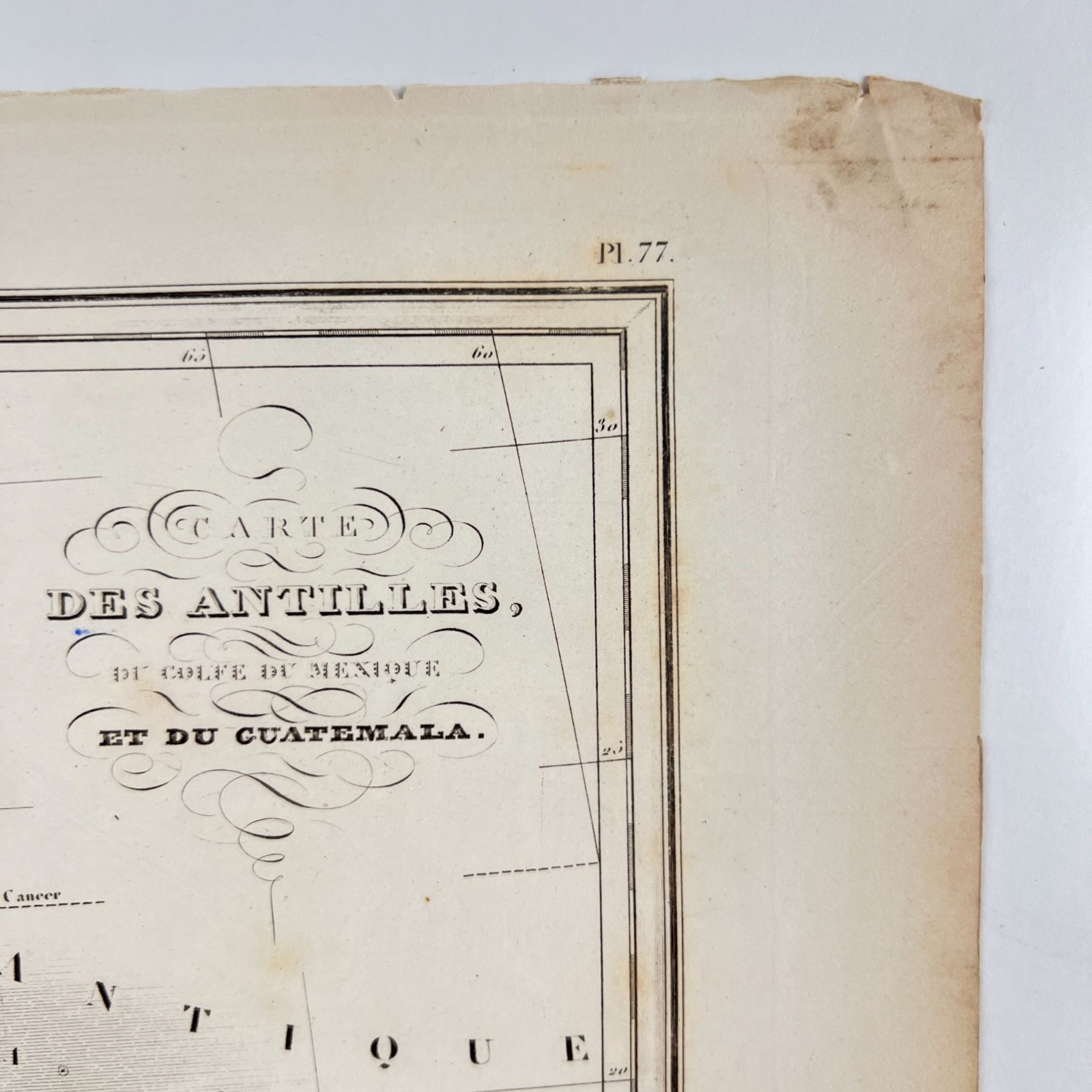 1846 Malte-Brun Map CARIBBEAN WEST INDIES GULF OF MEXICO Central America Thierry