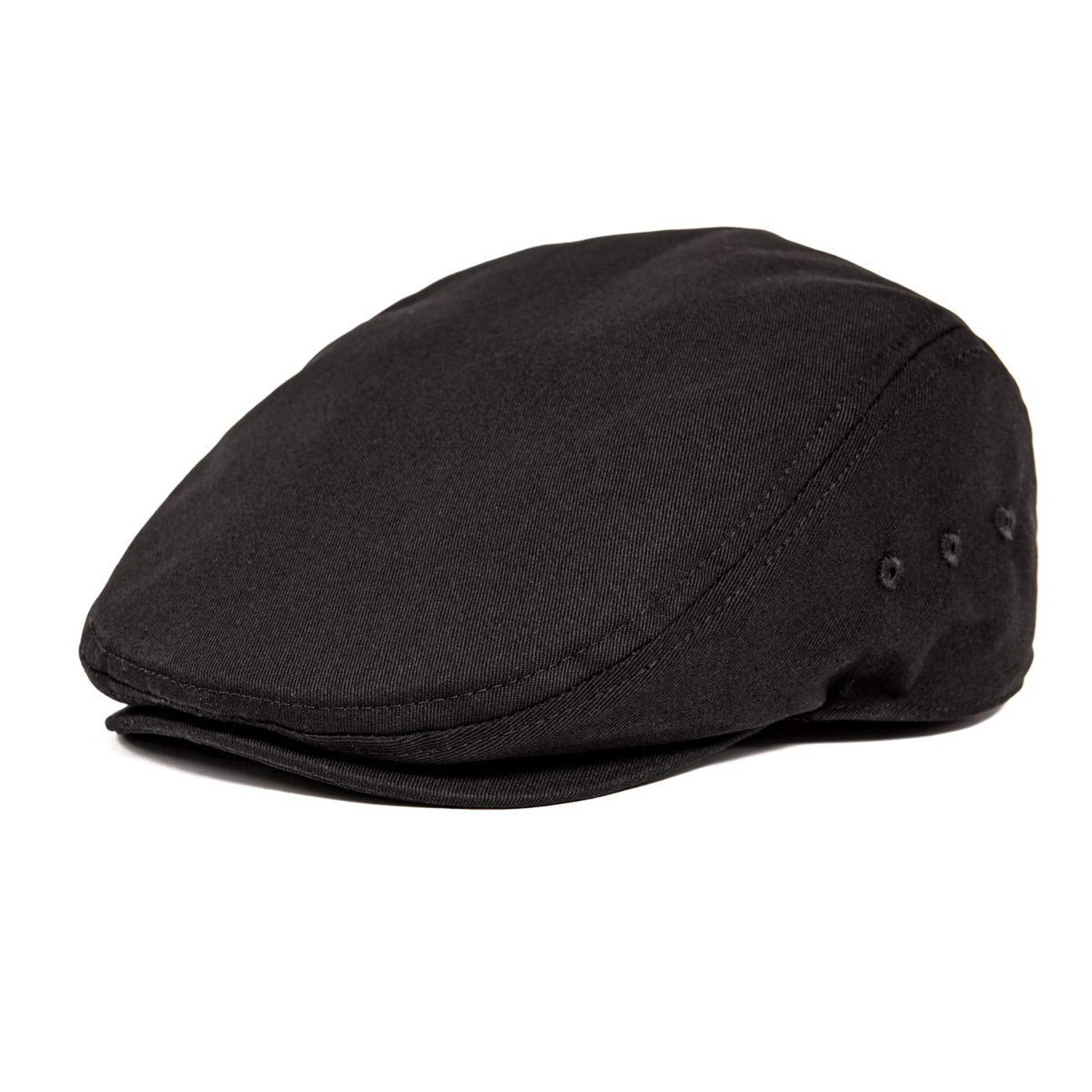 Men Ivy Cap Cotton Twill Newsboy Flat Hat 7 1/8 Black