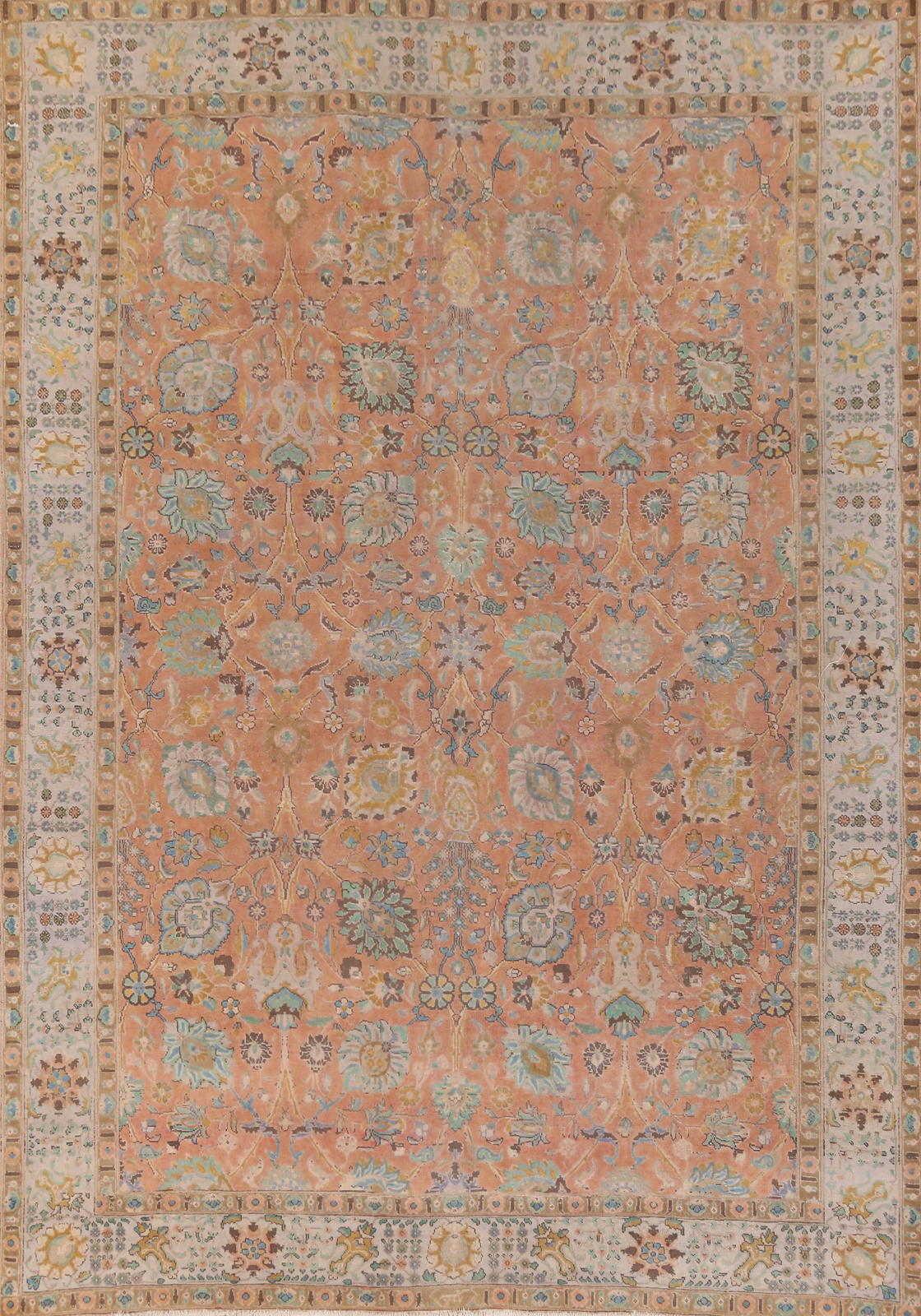 Handmade Floral Wool Traditional Area Rug Over-Dyed Living Room Carpet 10×13