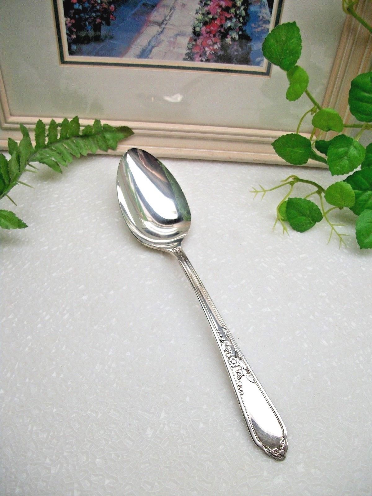 Oneida Silver Community Par Plate CAMILLE Silverplate Solid Serving Spoon 1937