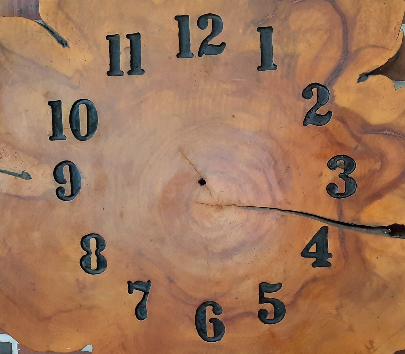 Large Primitive Rustic Crosscut Wood Slab Clock Face Cabin Lodge 28 inches