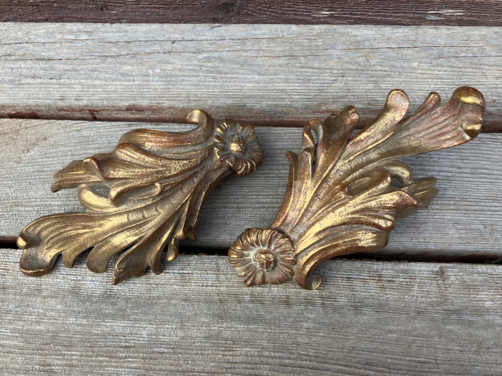 ANTIQUE ORNATE IRON ACANTHUS LEAF &FLORAL FRENCH ROCOCO FINIAL FURNITURE SALVAGE