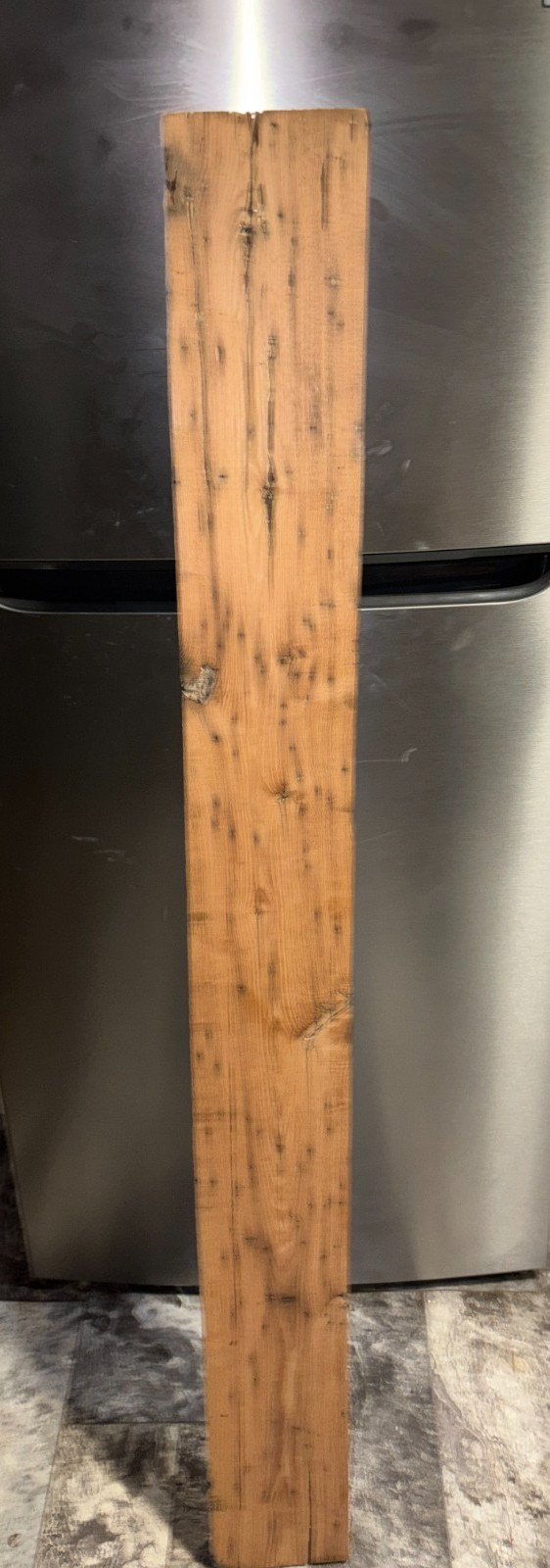 Antique WORMY AMERICAN CHESTNUT RECLAIMED BOARD LUMBER WOOD 1 3/4X6 1/2X60 3/4