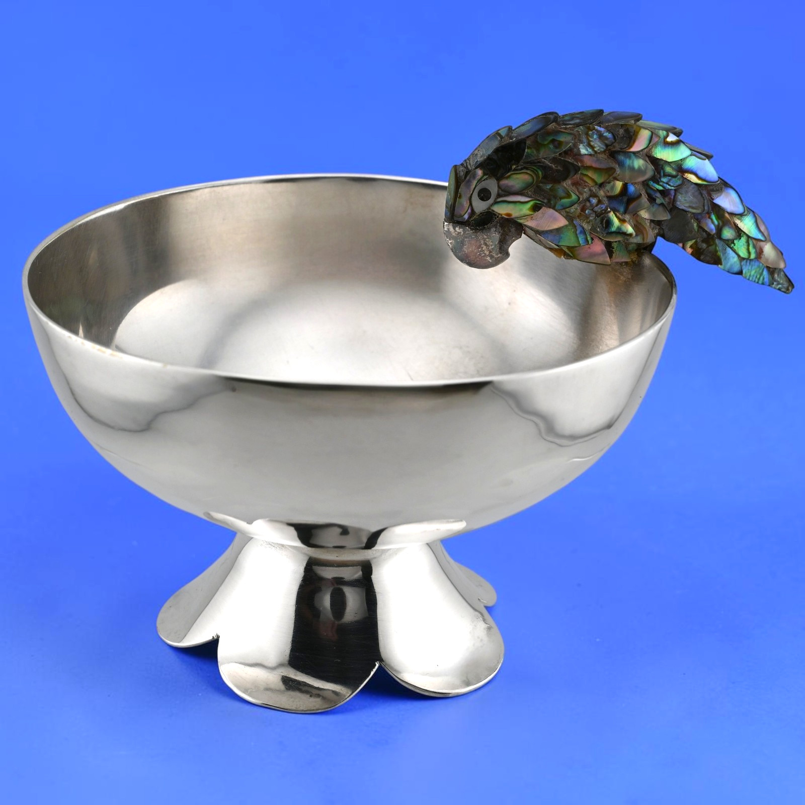 Vintage Mexican Silverplate Los Castillo Taxco Figural Parrot Bowl -Not Sterling