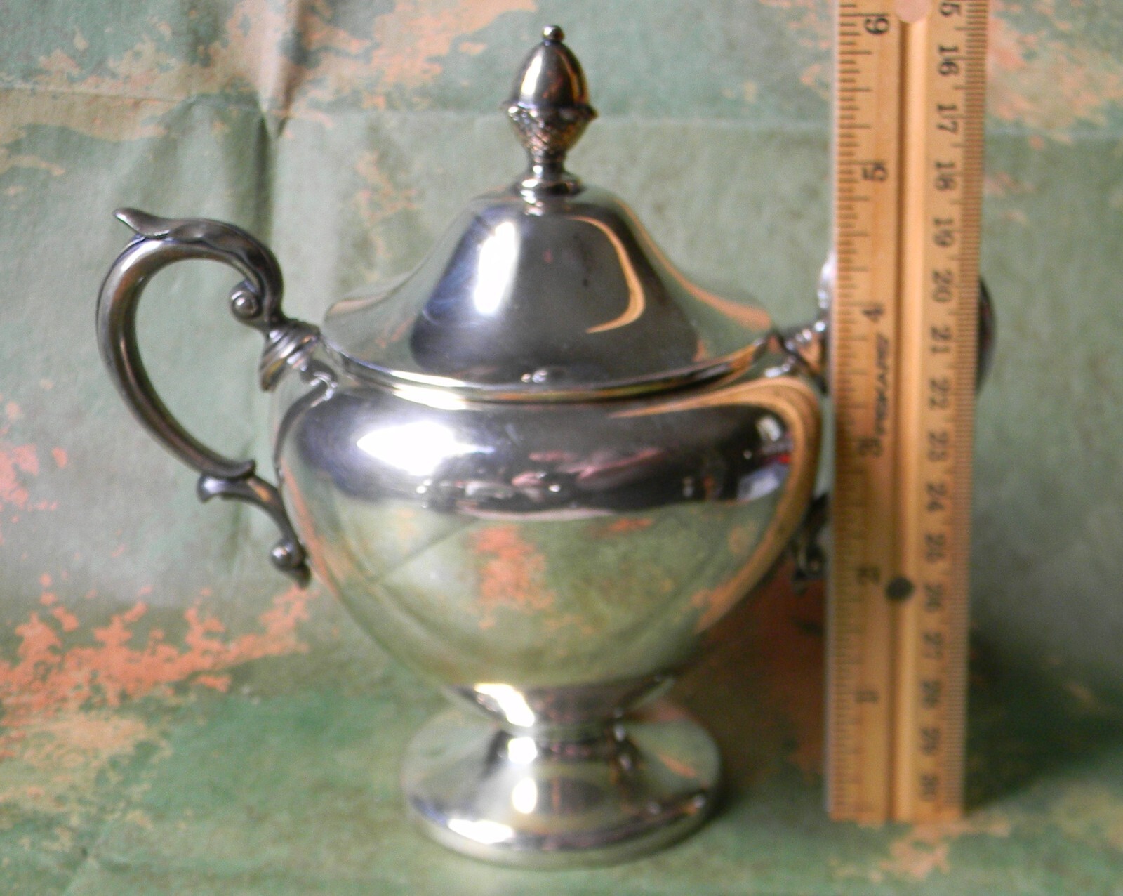 Wallace Silver (Silverplate, Hollowware) ~ ALDEN ~ Sugar Bowl & Lid, 4in, #9655S
