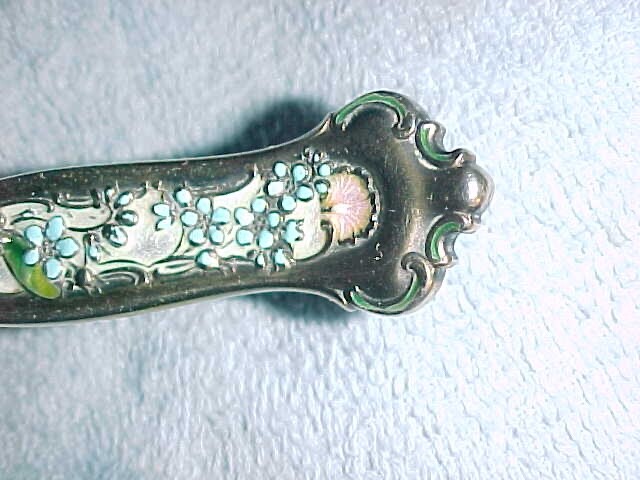 rare 1898 ENGLISH SERVER – 3.6 oz – SPECIAL – BLUE ENAMEL and 100% STERLING