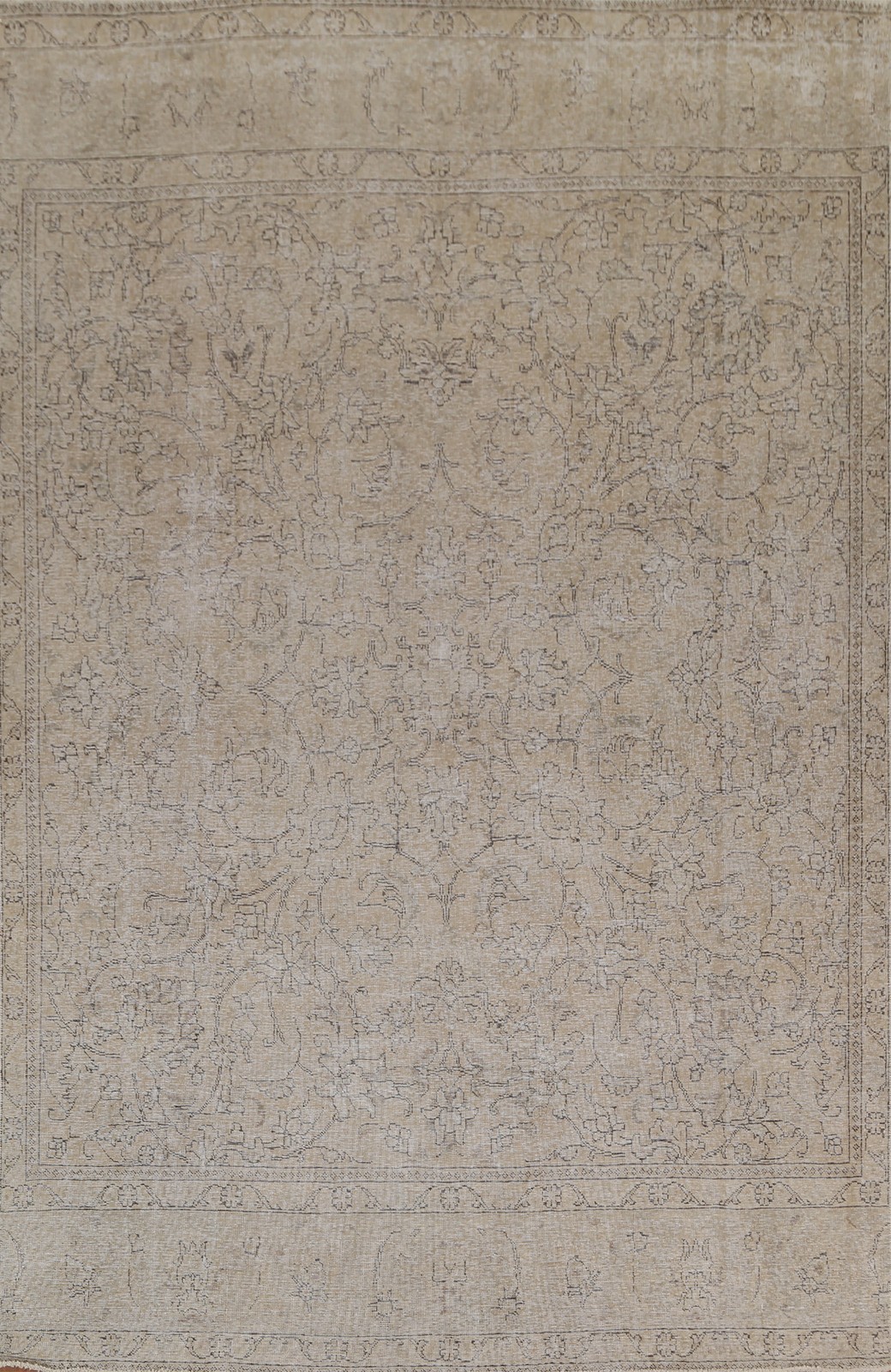 Floral Vintage Handmade Wool Rug 8×11 Muted Distressed Living Room Classic Rug