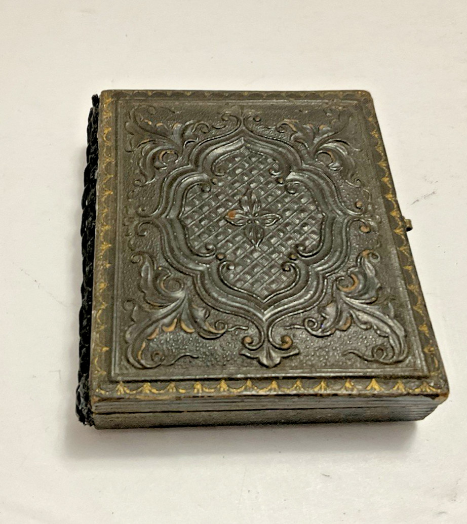 Union Case Copper Foil Matte Glass Ambrotype signed Lucinda Emry 1891