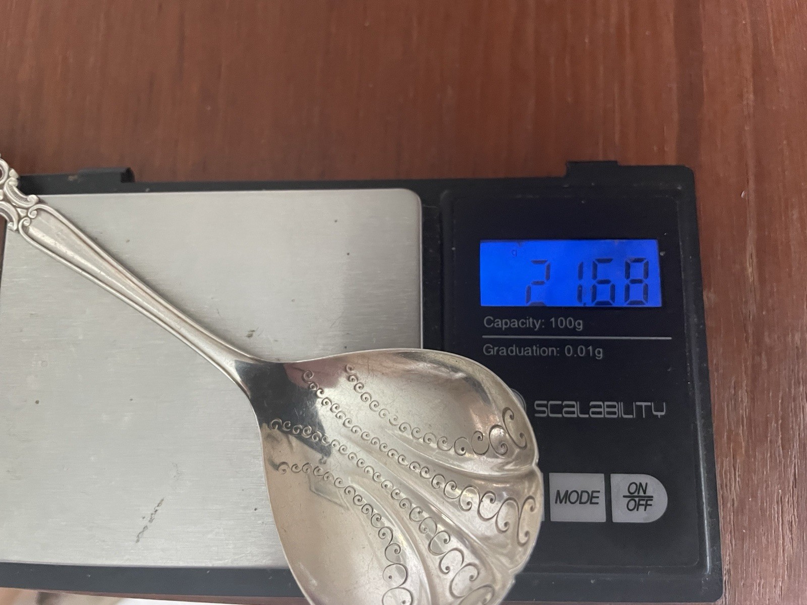 Swedish Silver Ornate Pattern Spoon 1968 By GAB 22.65 Grams