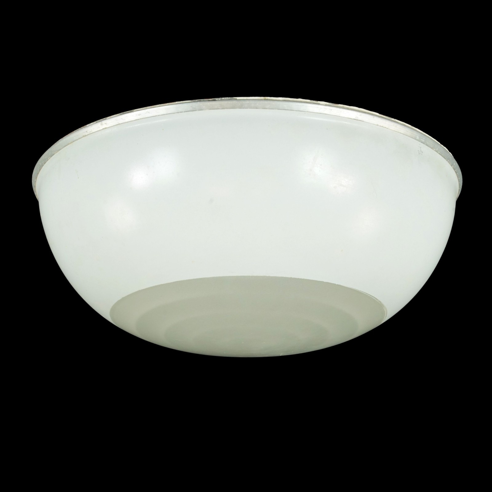 Vintage European Mid Century Glass Dome Flush Mount Light