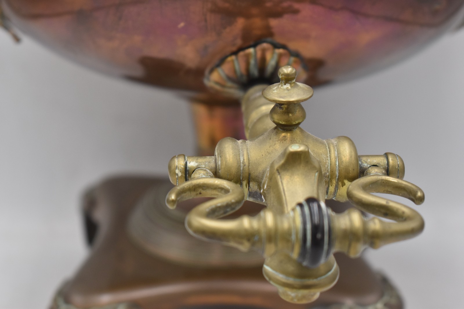 Antique 19th Century Copper & Brass Samovar Tea Urn Large Decorative Metalware