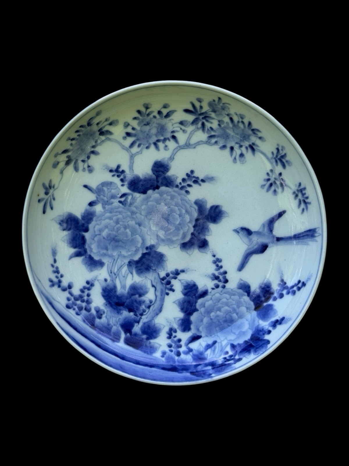 Japanese Arita Porcelain Plate Late Edo Meiji Period Blue and White Antique
