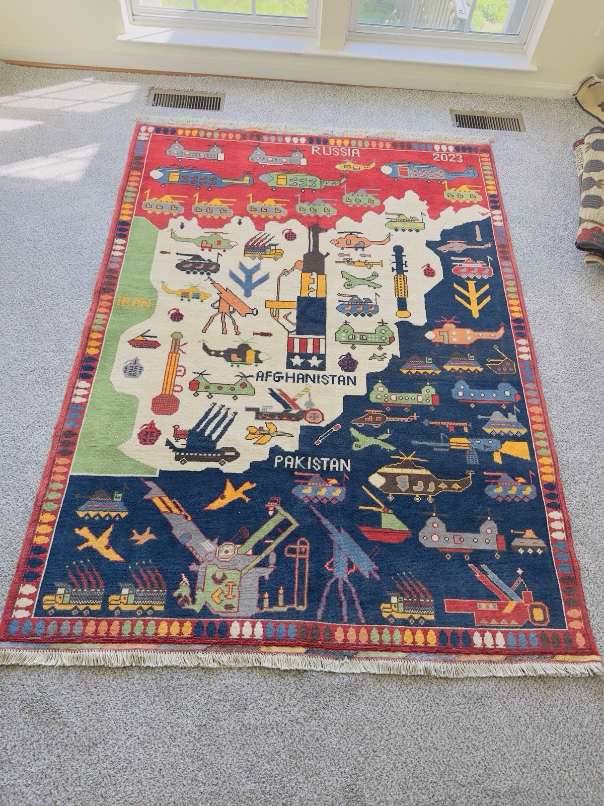 A Handmade Afghan war Rug Rare Baloch Rug Design Great Quality 7×5 Feet