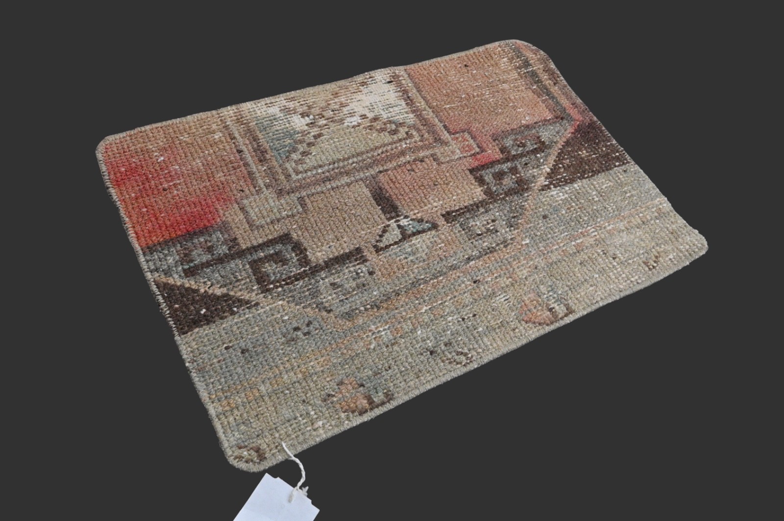 RAINBOW Turkish Oushak Rug 1×2 Vintage Handmade Anatolian Small Doormat Kilim