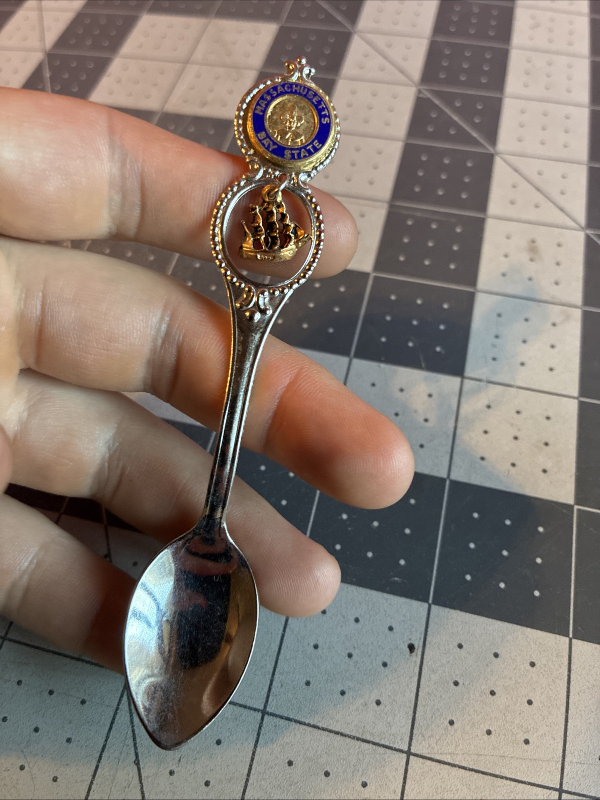 Vintage FORT Massachusetts Bay State Spoon Made in USA Very Rare Item!!!