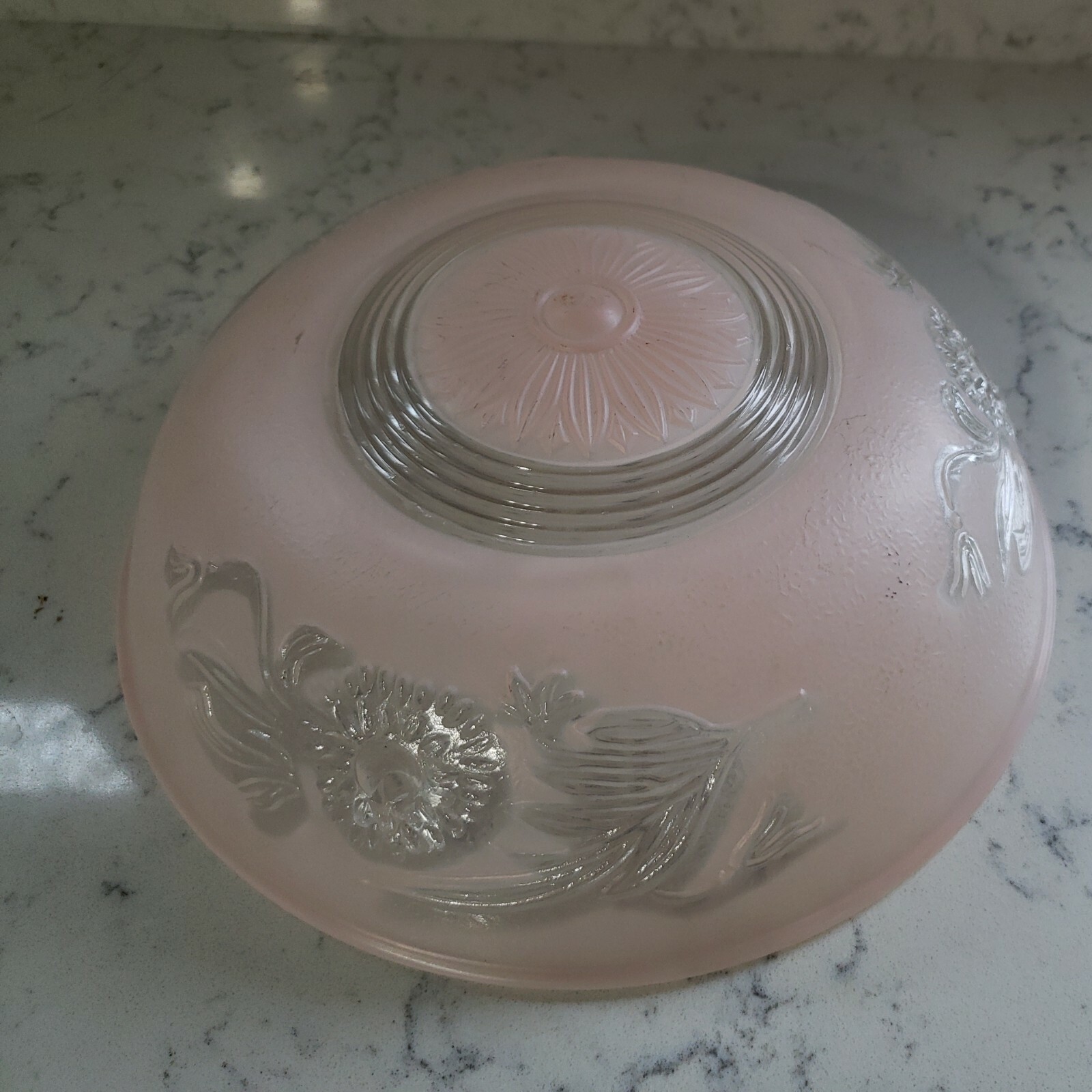 Vintage Pink Glass Daisy Ceiling Fixture Shade Globe Flush Light Lamp Fixture