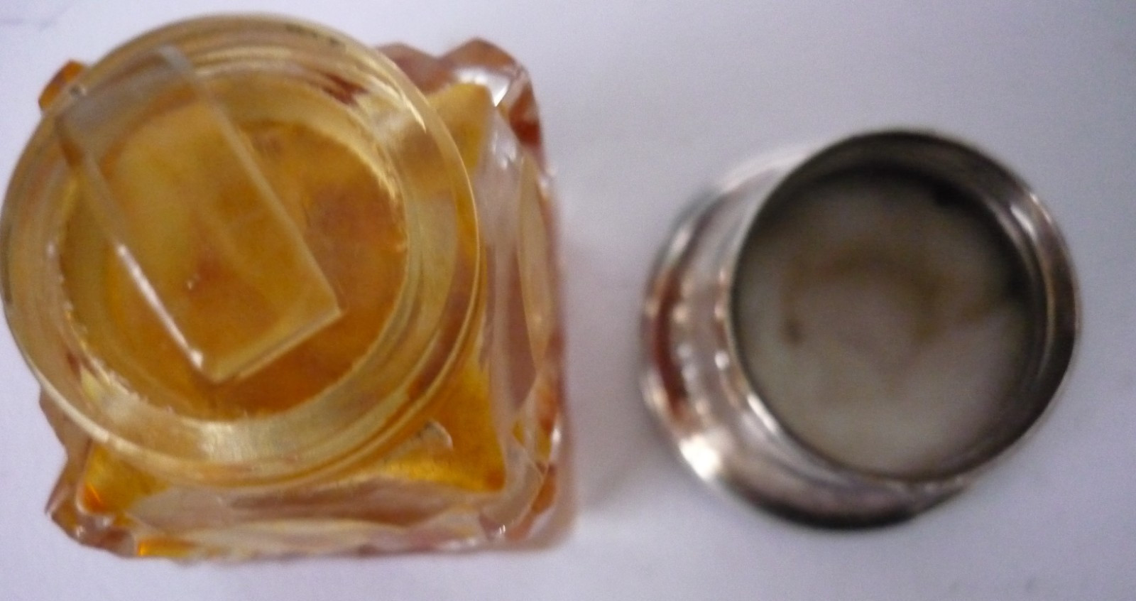 Antique 1922 Silver Smelling Salts Bottle With Pique Faux Tortoiseshell Lid