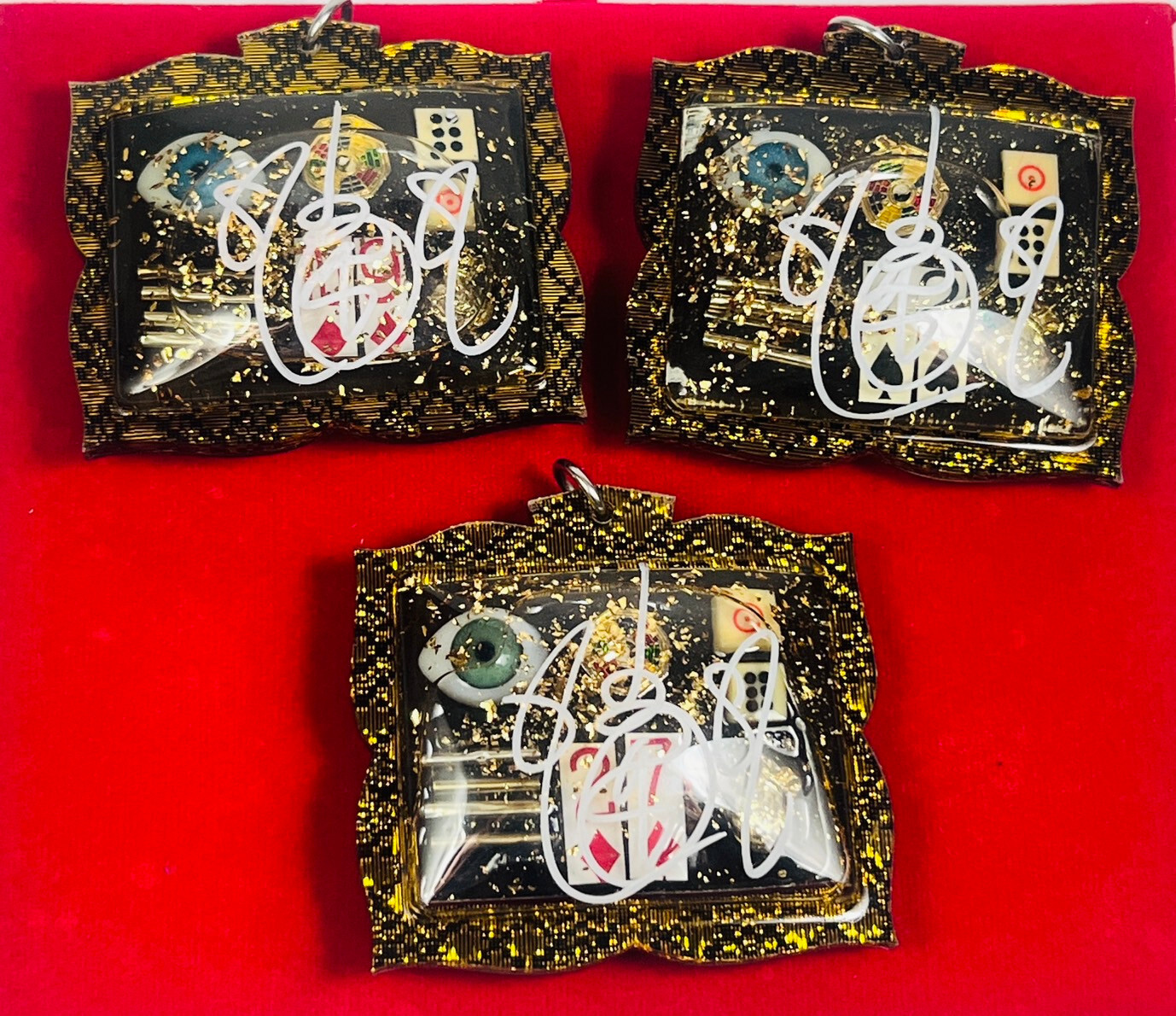 3PCS Winning Gambling Magic Card Locket Money Amulet Pendant Wealth Lucky Gamble