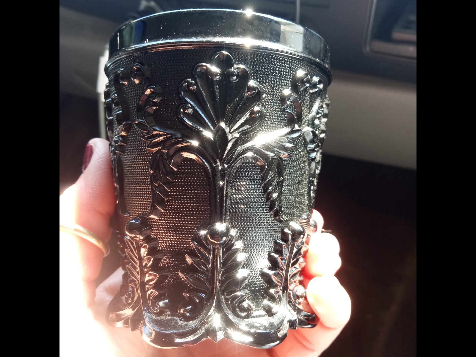  19th Century French Saint St. Louis Opaque Black Glass Crystal Vase