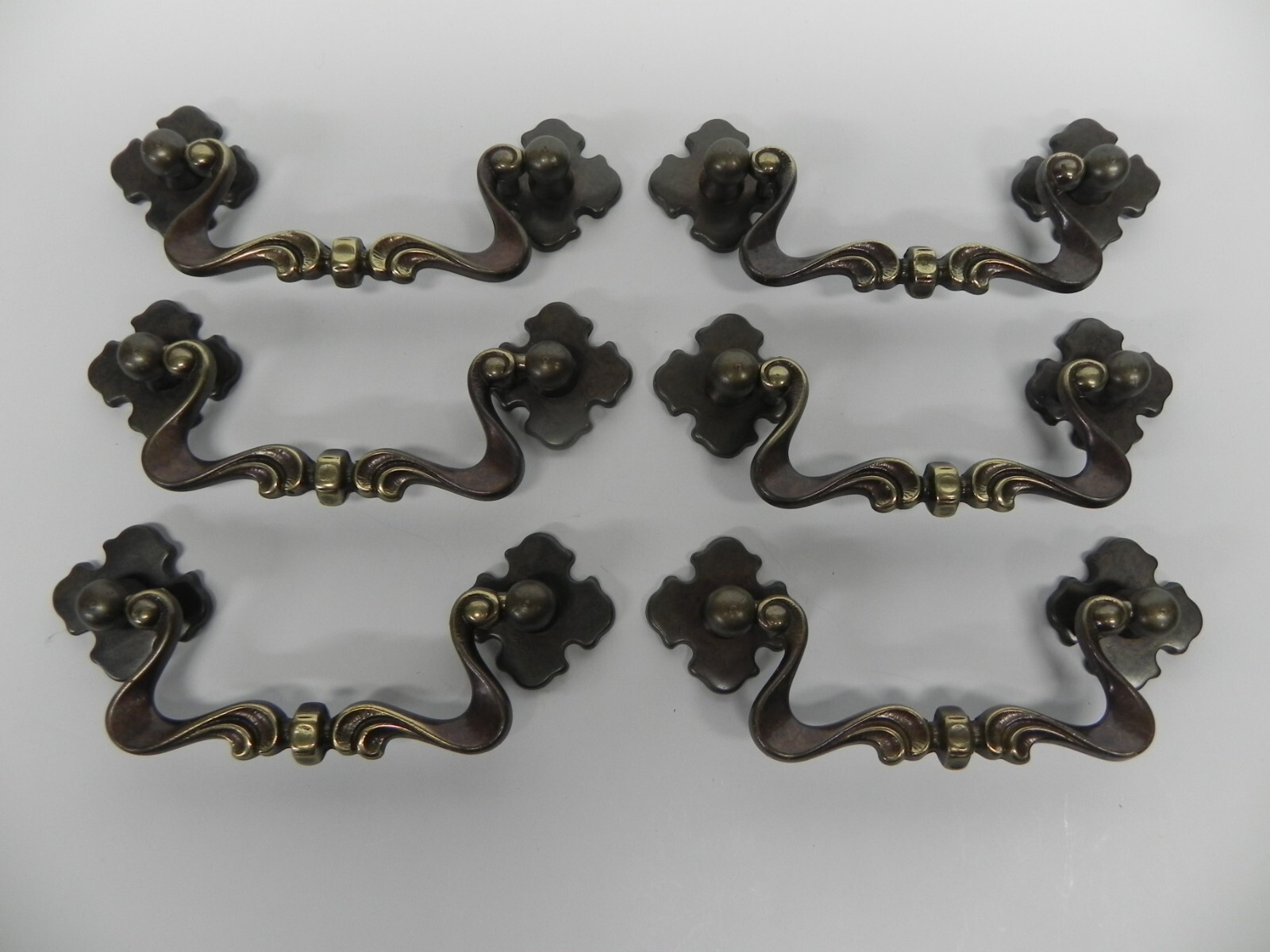 6 Drop Bail Drawer Pulls Solid Brass Mid Century Bronze Finish MADE IN ITALY