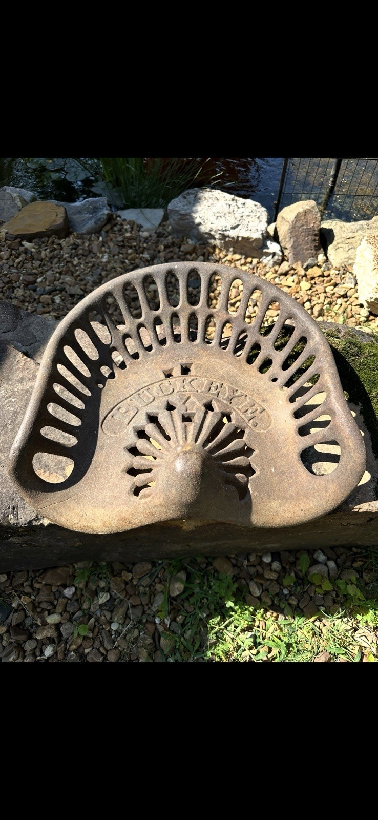 Buckeye Tractor Seat Scarce Iron Farm House Primitive Decor Antique Man Cave