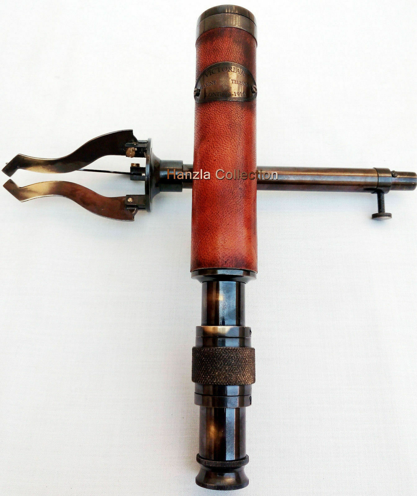 Telescope With Adjustable Tripod Stand Antique Marine Spyglass Brass/Leather