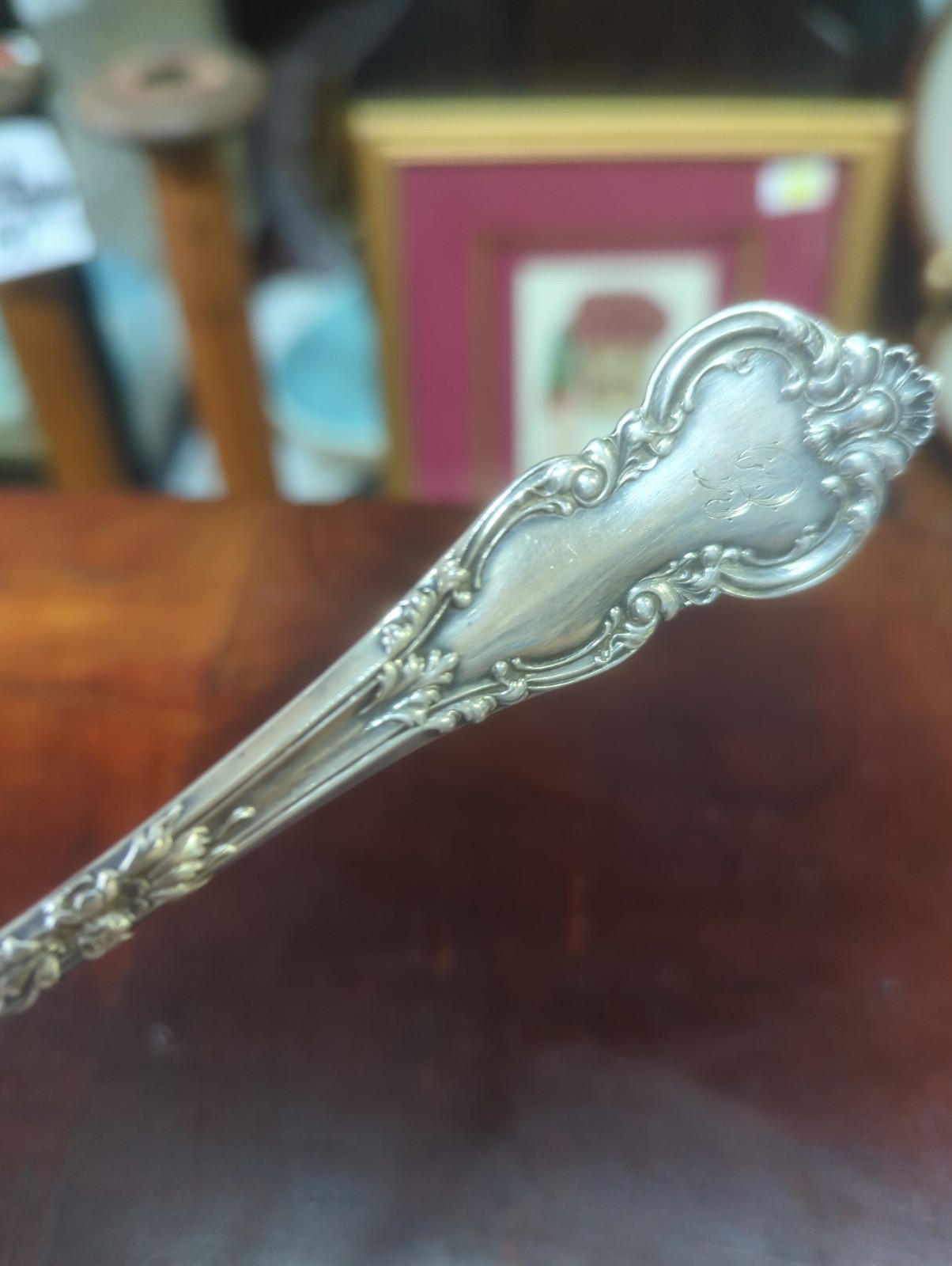 Wendell Sterling Silver Serving Spoon Lombardy Pattern