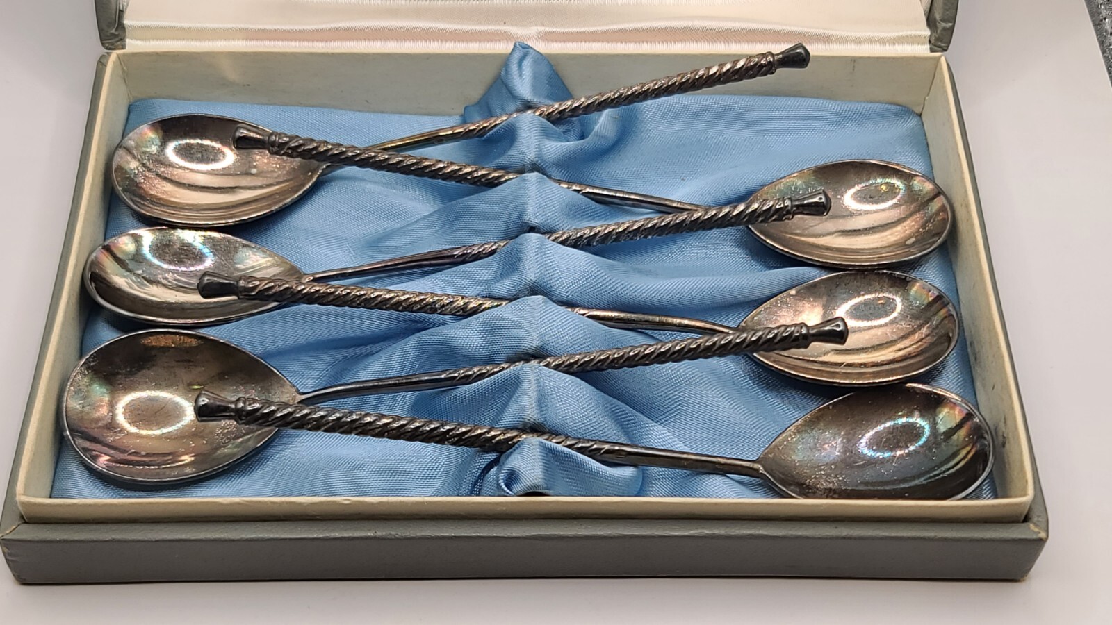 1975 Krasnoe na Volge, Russia; Krasnoselskij Jewerly Silver Plate Tea Spoons MK5