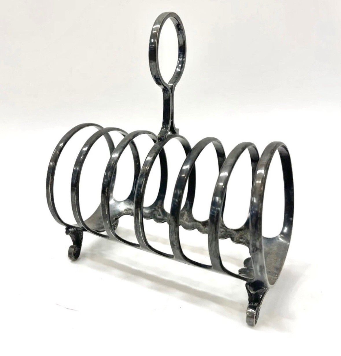Antique Silver Plated 6 slice Toast Holder