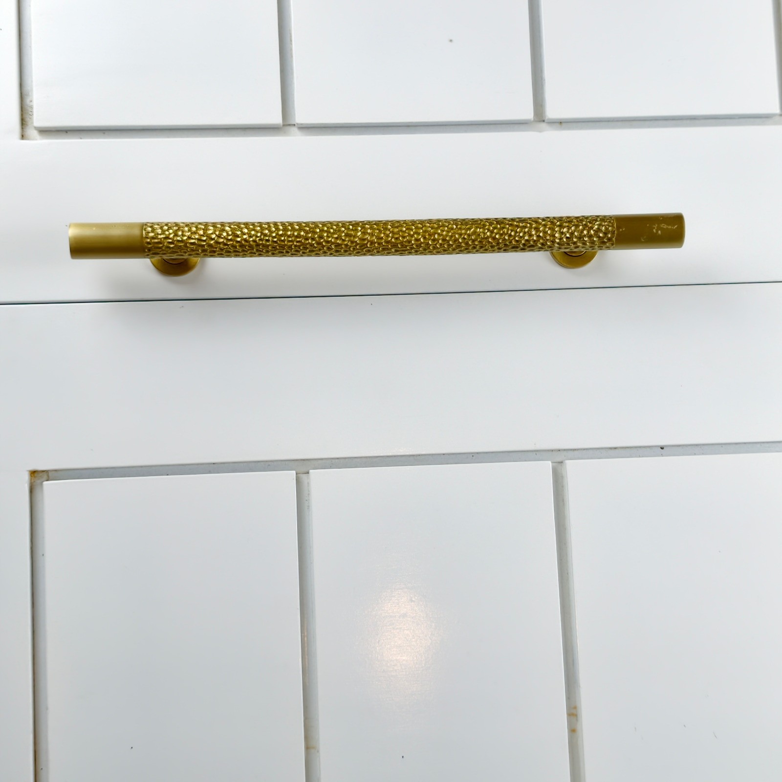 17″ Solid Brass D-Pull Etched Design — 43 cm Heavy Door Handle, Hidden Fixing