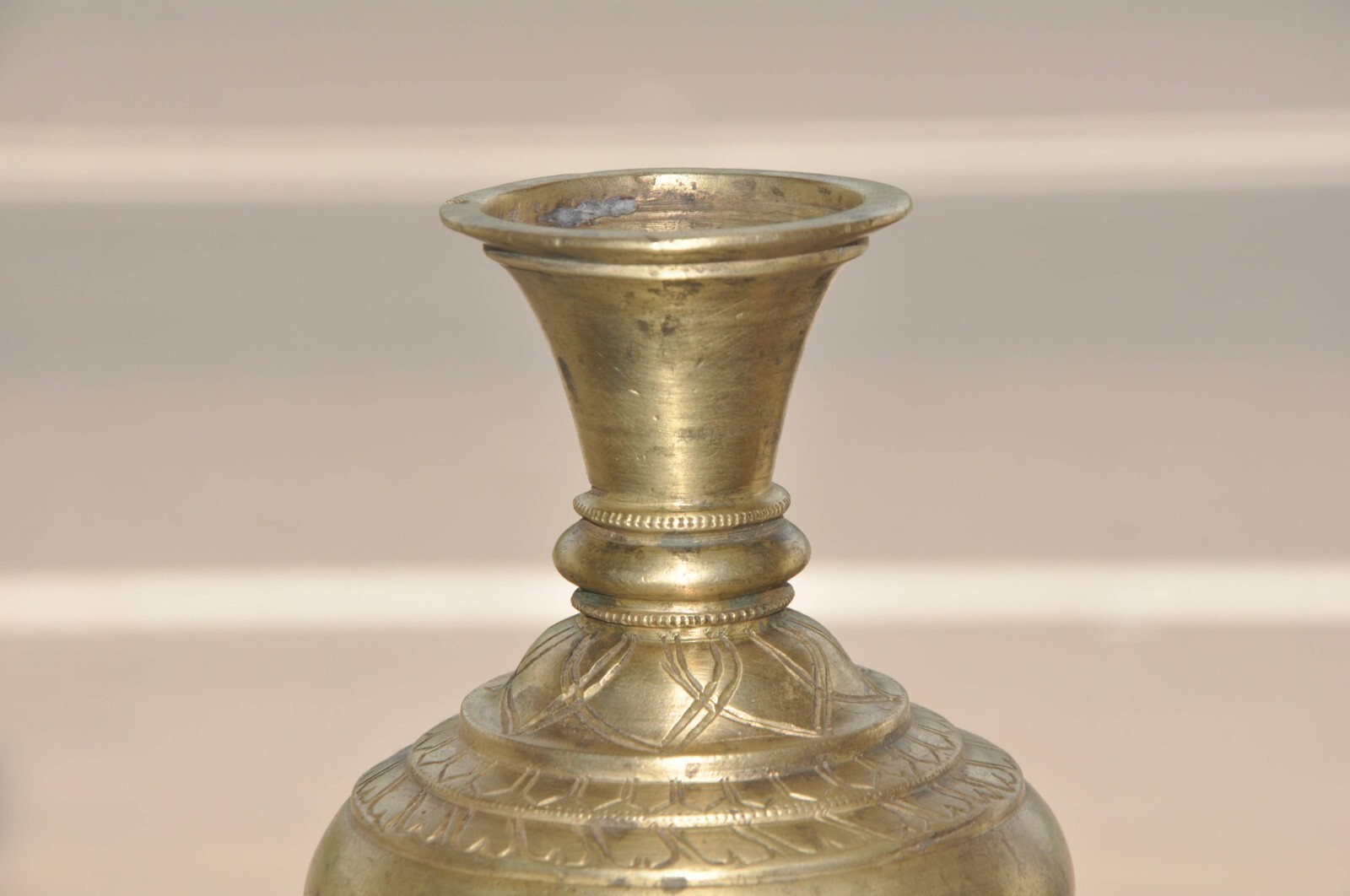 Vintage Inlay Engraved Solid Handcrafted Brass Flower Pot/Vase