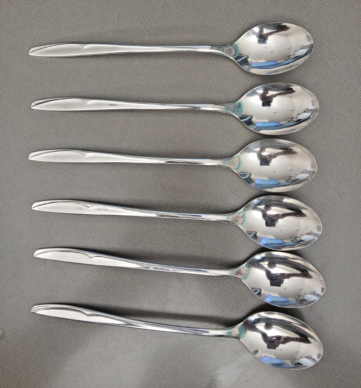 Supreme Silverplate International Silver Plate Concept Pattern Iced Teaspoons 6
