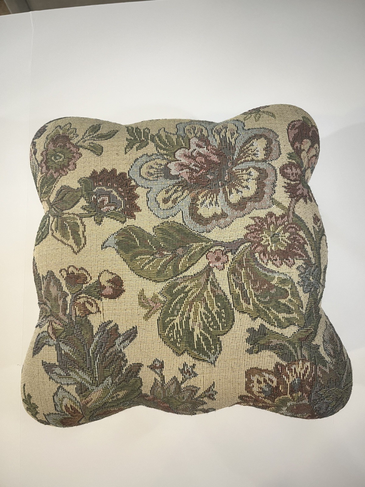 Vtg Solid Ornate Cast Iron Elegant Foot Stool Floral Padded