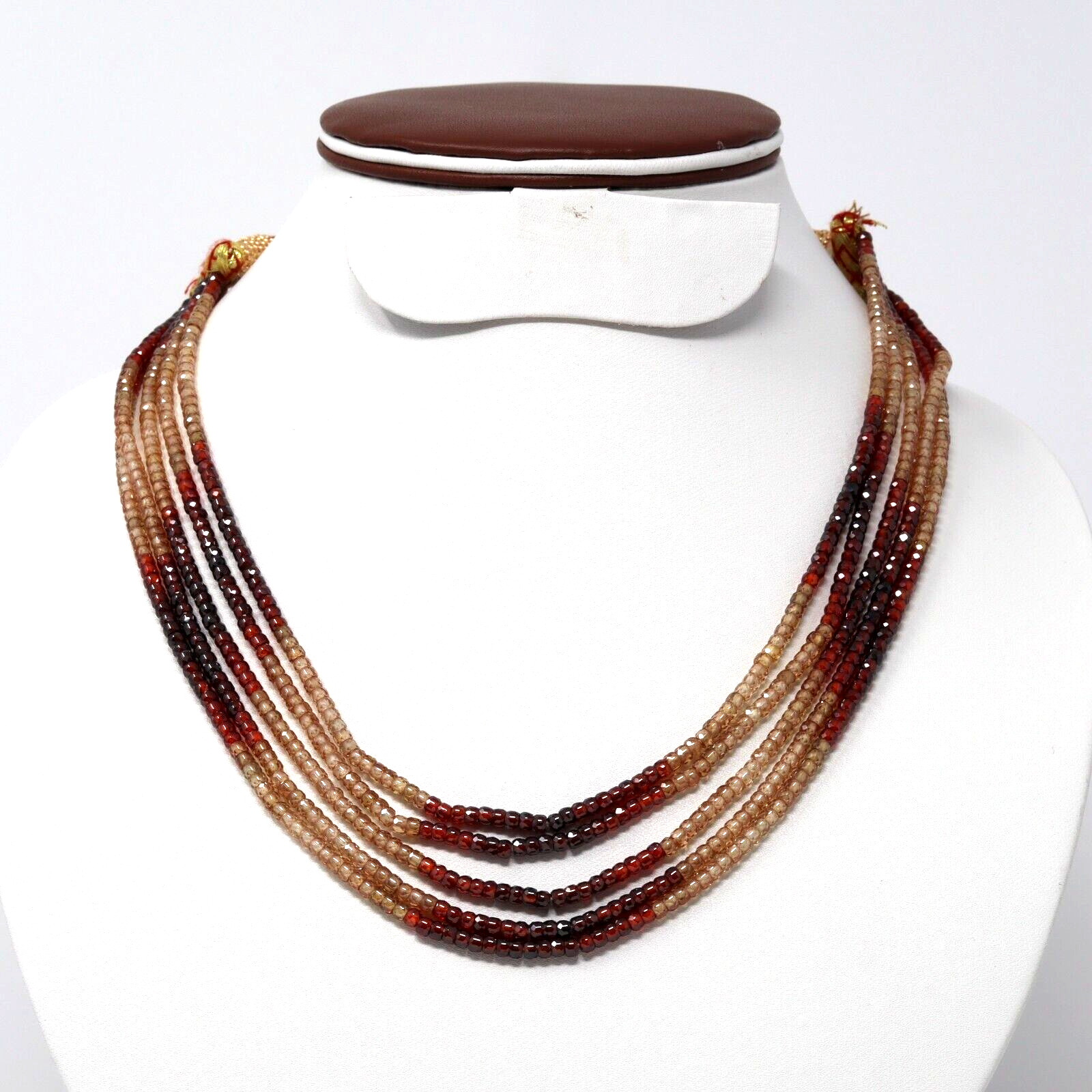 14″-18″inch Necklace Red Cream 3mm Cubic zircon beads mala Natural Gemstones