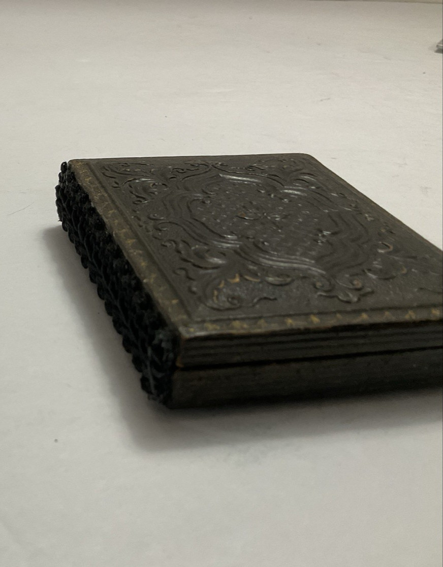 Union Case Copper Foil Matte Glass Ambrotype signed Lucinda Emry 1891
