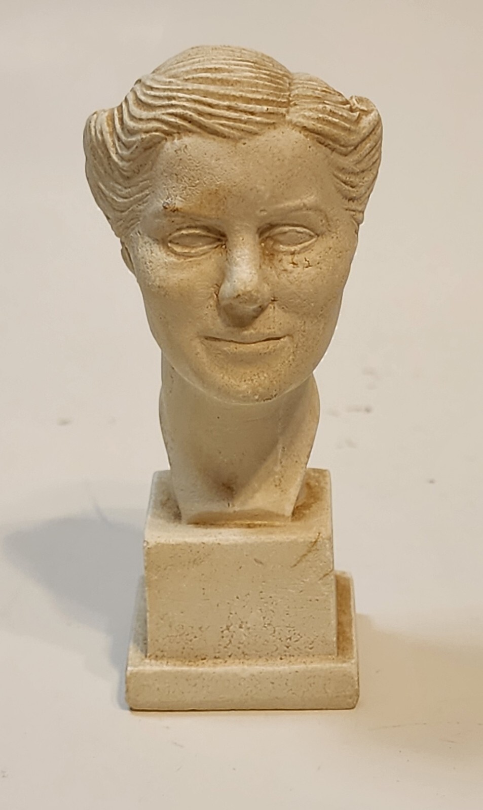 VINTAGE! Molded White Female Mini Bust with Square Base