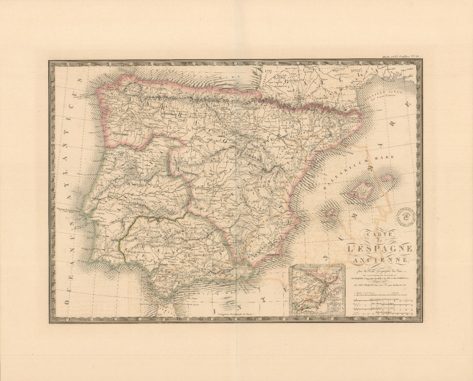 1839 Brue Map of Ancient Spain / Iberia – ‘Carte de l’Espagne Ancienne’