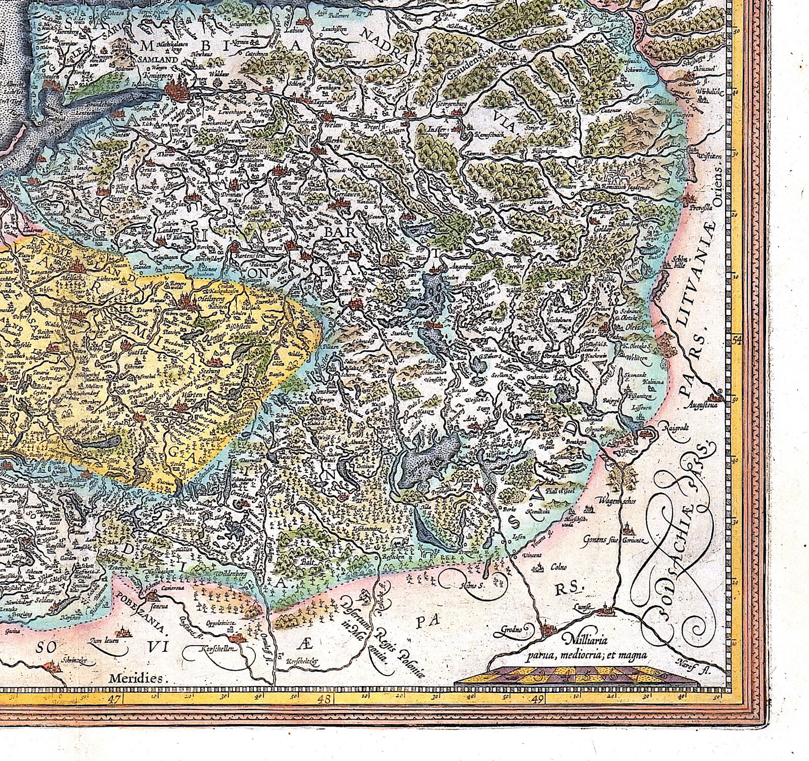 POLAND LITHUANIA “Prussiae vera descriptio” A. Ortelius 1609 ORIG. ANTIQUE MAP