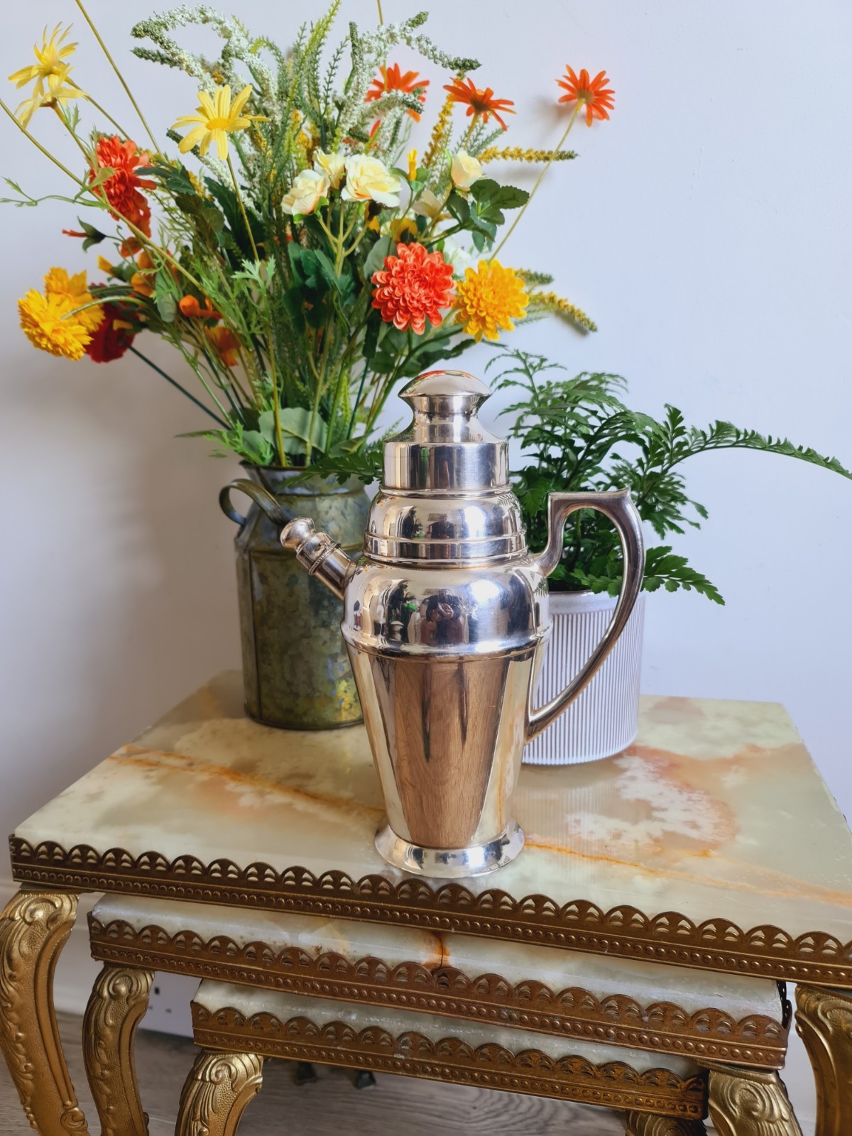 Vintage Cocktail Shaker Pitcher Bernard Rice’s Sons Silver Patented Dated 1924