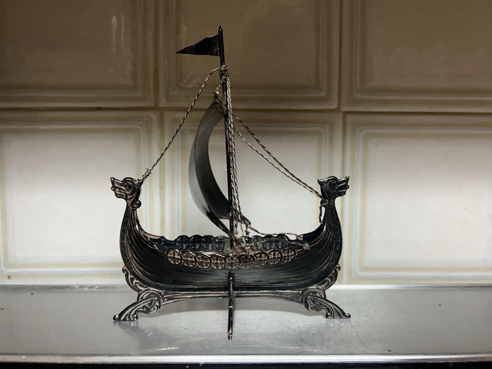 Vintage 830 Silver NorwayBrodrene Lohne Ship