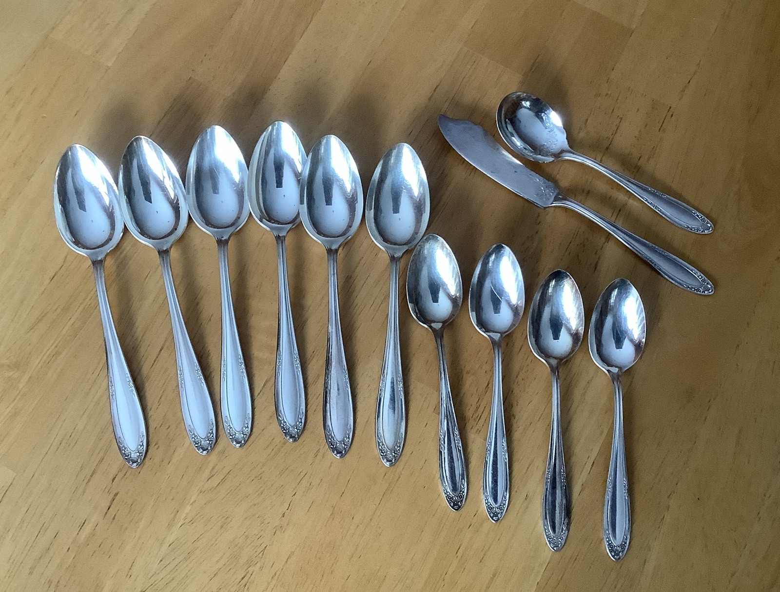 12 Oneida Community Plate Bridal Wreath Mixed Lot Silverplate Flatware