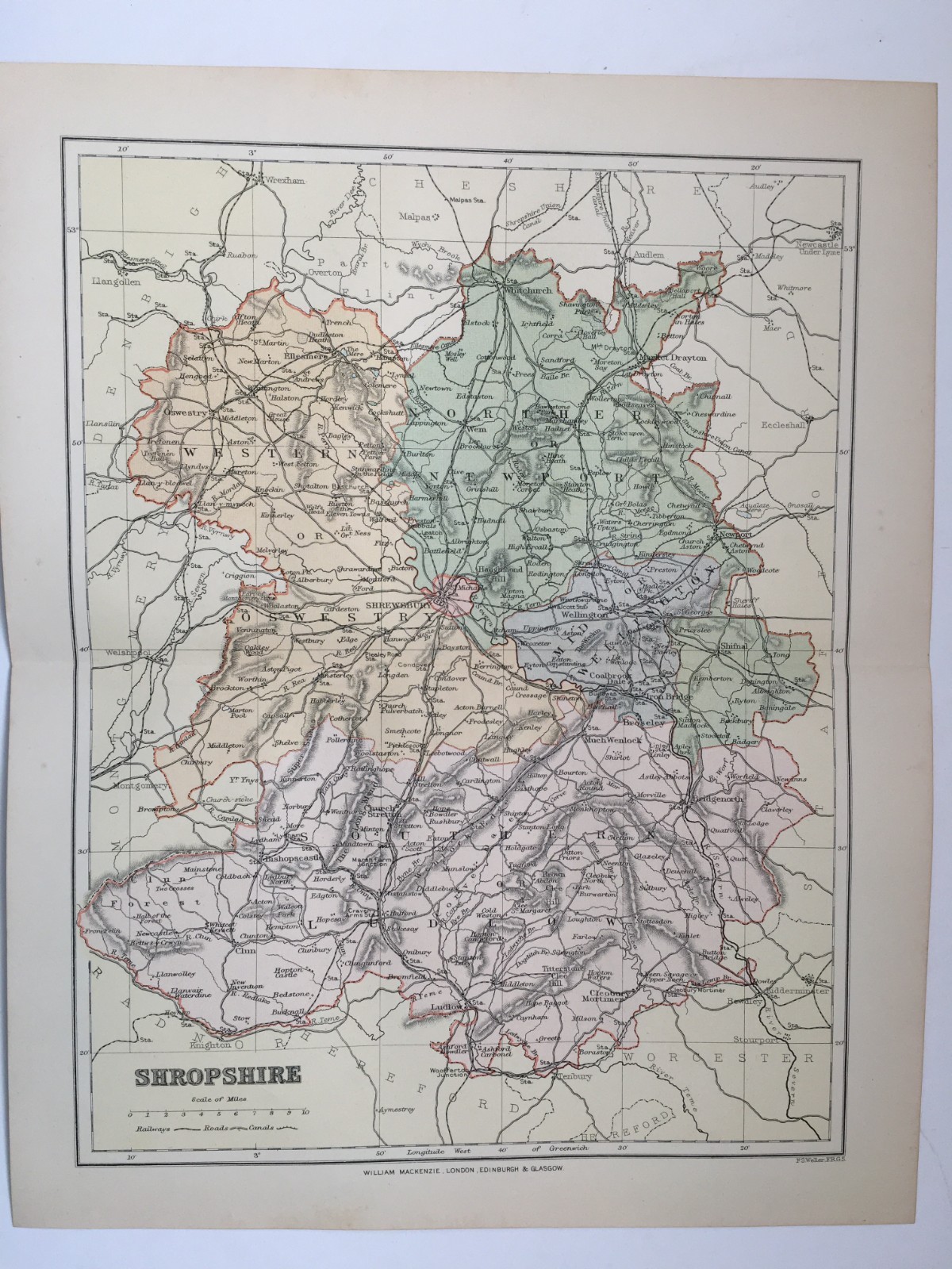 Map – Shropshire – Comprehensive Gazetteer of England and Wales 1893