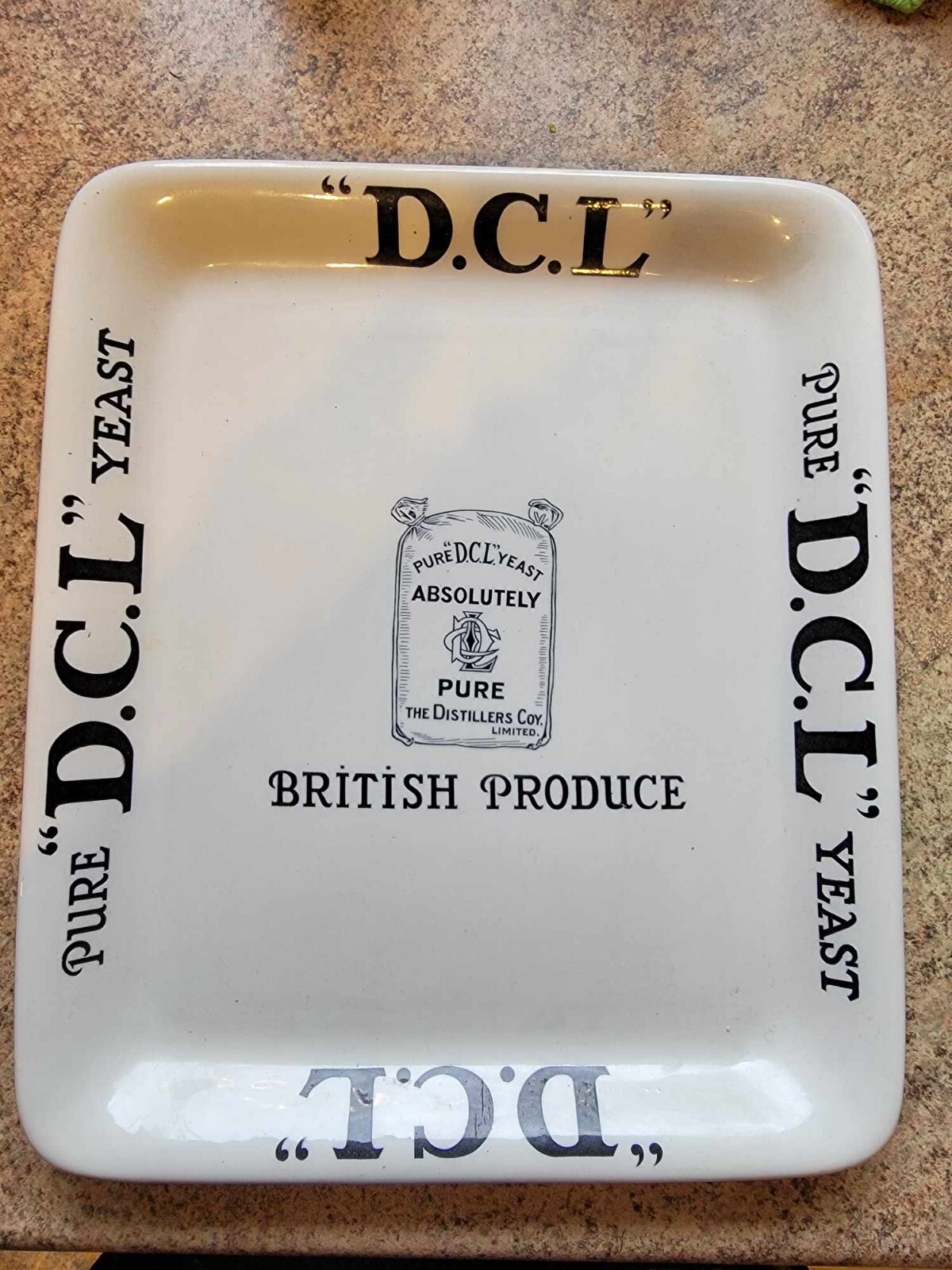 Very Rare Antique DCL Plate/Platter – Edwardian Era – 1920’s – D.C.L Pure Yeast