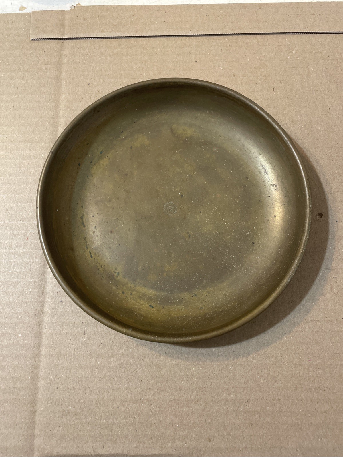 Antique Whitall Tatum Scale Tray Brass & Nickel About 8 1/2”D #B